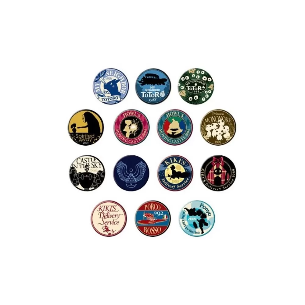 Clearance Boite Collection De 14 Badges Beige - Studio Ghibli Badges