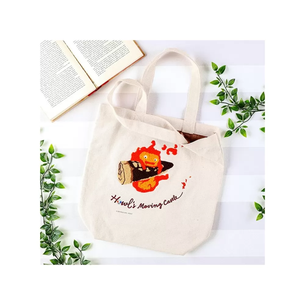 Clearance Tote Bag Brode Calcifer - Le Chateau Ambulant Sacs