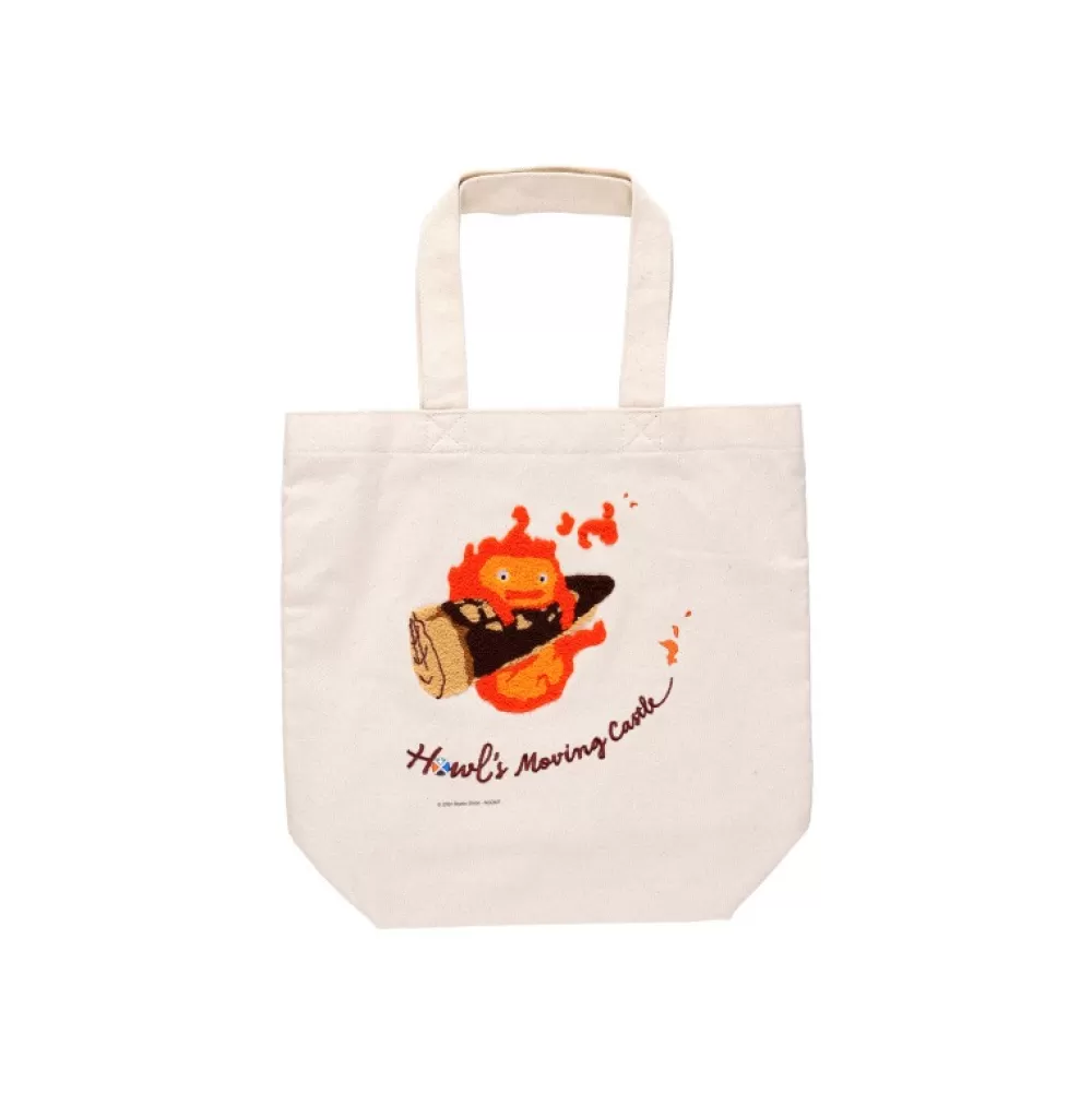 Clearance Tote Bag Brode Calcifer - Le Chateau Ambulant Sacs